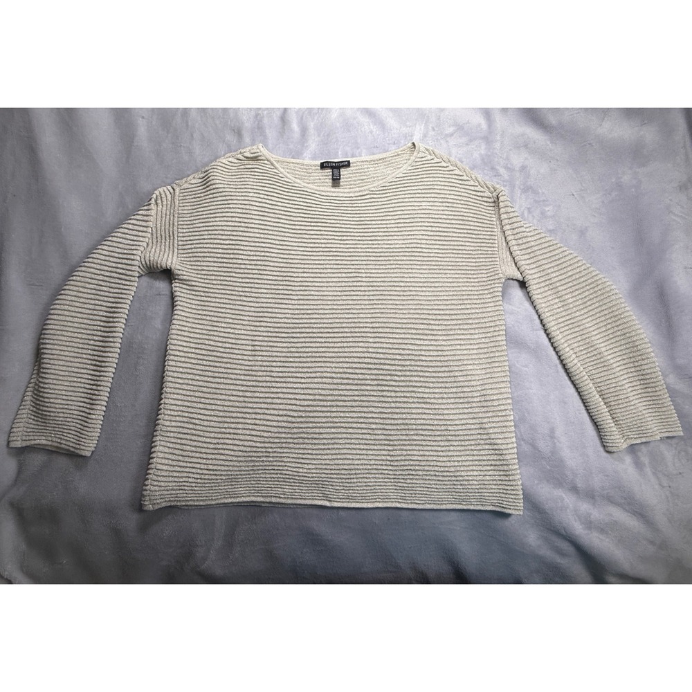 Eileen Fisher Organic Linen Blend‎ Cream/Bone Sweater XS